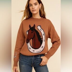 Brown Horseshoe Sweater